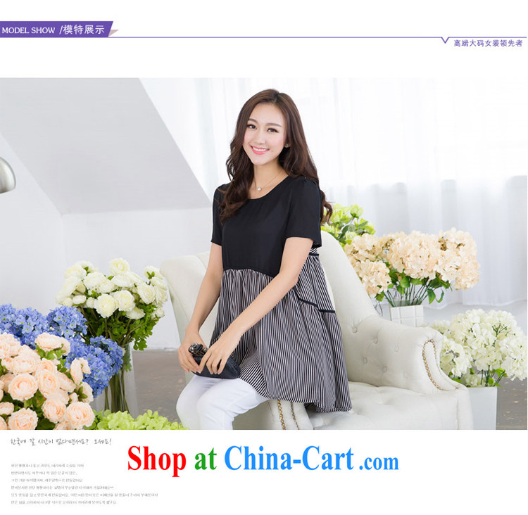 Huan Zhu Ge Ge Ge 2015 and indeed increase, female summer new thick mm loose video thin knocked color tile vertical streaks snow woven dresses V 5159 black 3 XL pictures, price, brand platters! Elections are good character, the national distribution, so why buy now enjoy more preferential! Health