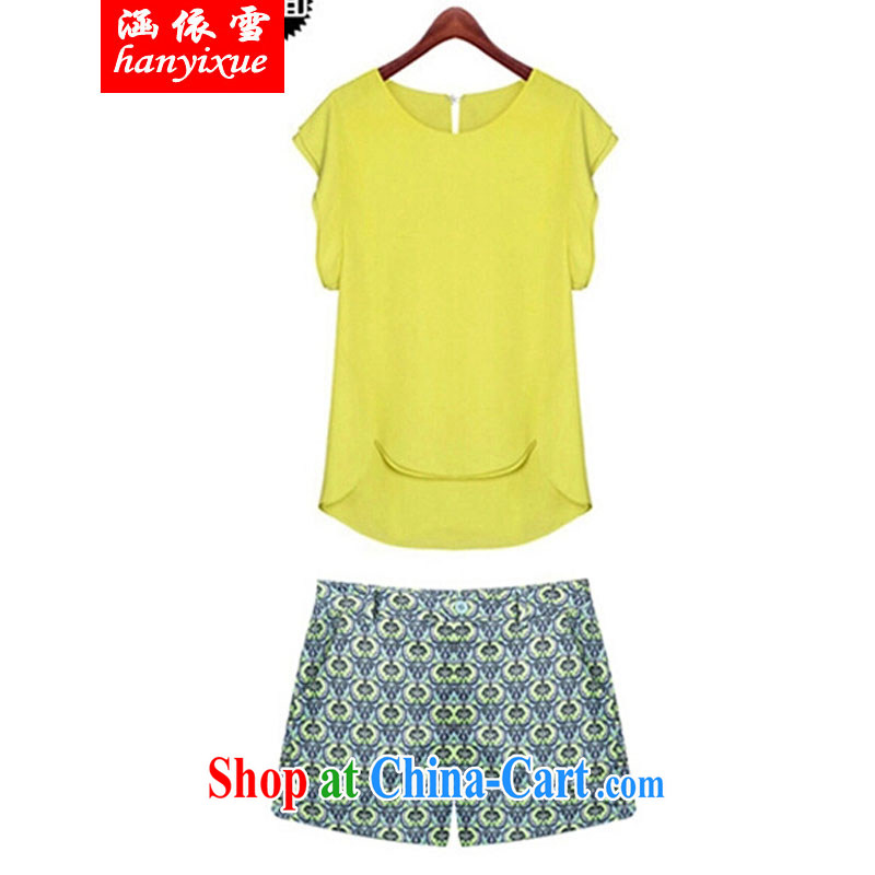 covered by snow in summer 2015 with thick, graphics thin, thick sister summer beauty in Europe video yellow T-shirt + shorts set yellow T-shirt + shorts set XXXXL, covered by snow, and shopping on the Internet