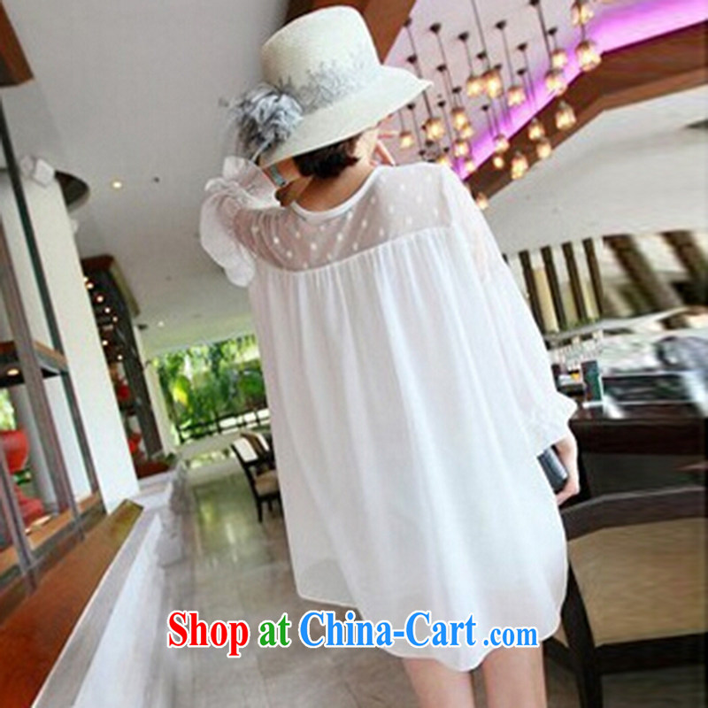 She concluded her card overweight female graphics thin, large, summer is the increased emphasis on sister dresses 2015 new Korean snow woven skirt mm thick clothes loose white XL 130 to 145, she concluded her card (SHAWADIKA), online shopping