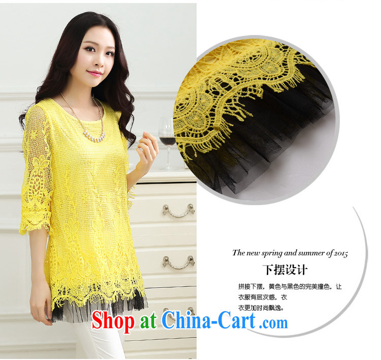 Dora, honey child 2015 summer new loose the code thick MM pregnant women with Openwork lace shirt solid dress 40361865 yellow 4 XL pictures, price, brand platters! Elections are good character, the national distribution, so why buy now enjoy more preferential! Health