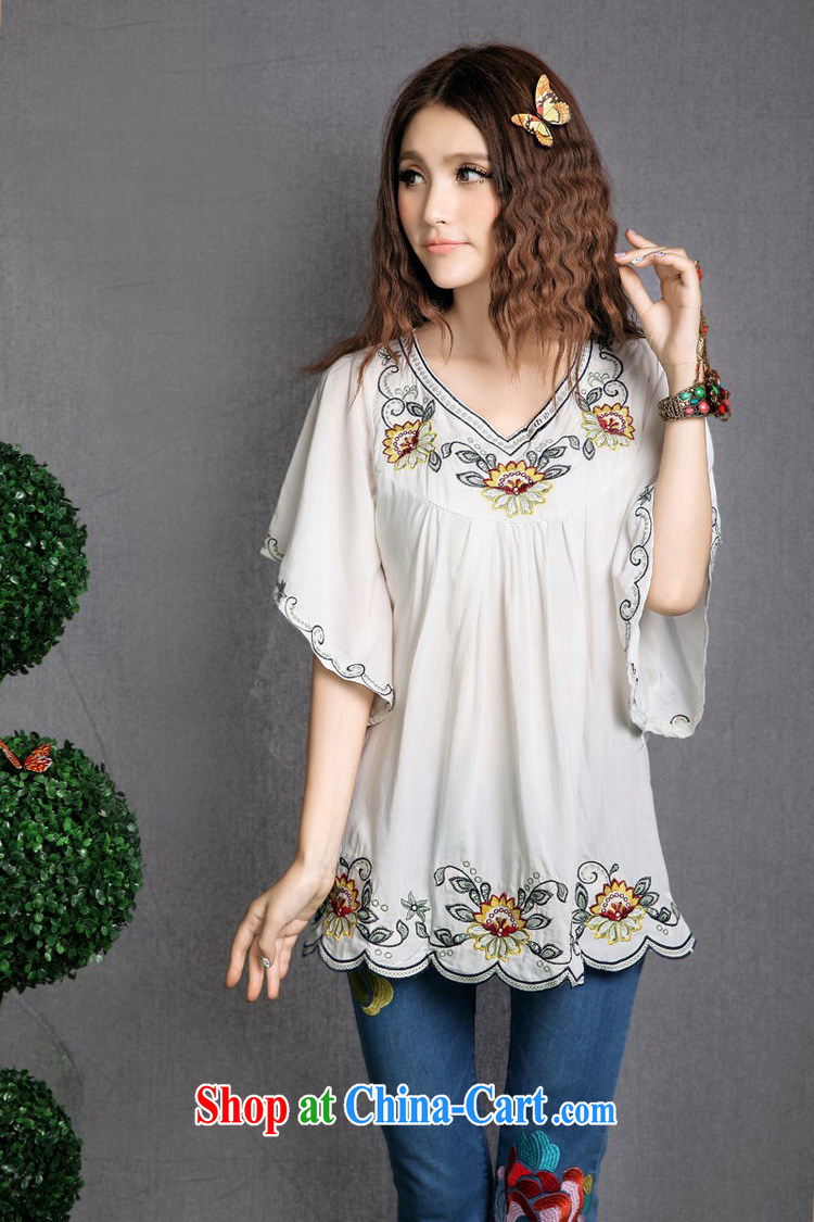 According to the garment care summer 2015 New National wind embroidery pure cotton short sleeve T-shirt large, female 1282 white pictures, price, brand platters! Elections are good character, the national distribution, so why buy now enjoy more preferential! Health