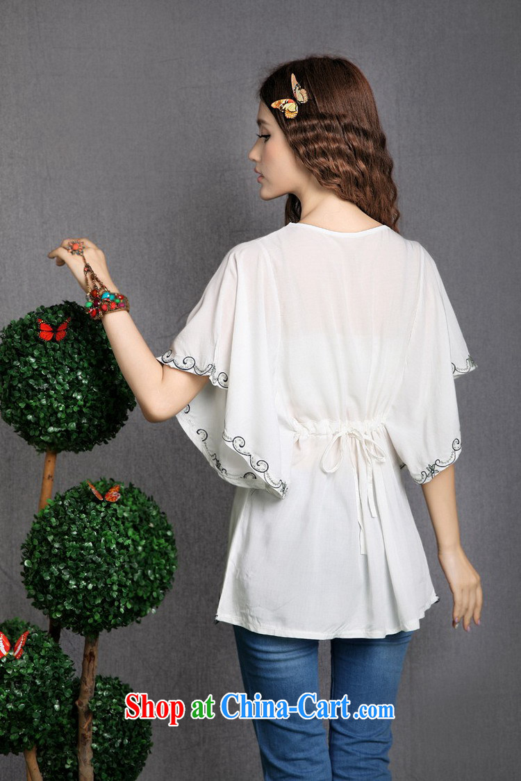 According to the garment care summer 2015 New National wind embroidery pure cotton short sleeve T-shirt large, female 1282 white pictures, price, brand platters! Elections are good character, the national distribution, so why buy now enjoy more preferential! Health