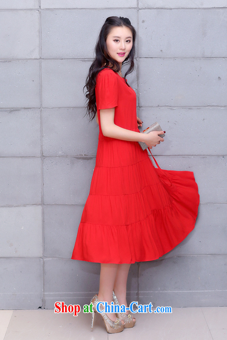 COVERED BY THE 2015 summer Korean version the code drawcord waist loose cotton dresses long, short-sleeved round-collar leisure centers in MM long skirt red XXXXL recommendations 180 - 200 Jack pictures, price, brand platters! Elections are good character, the national distribution, so why buy now enjoy more preferential! Health