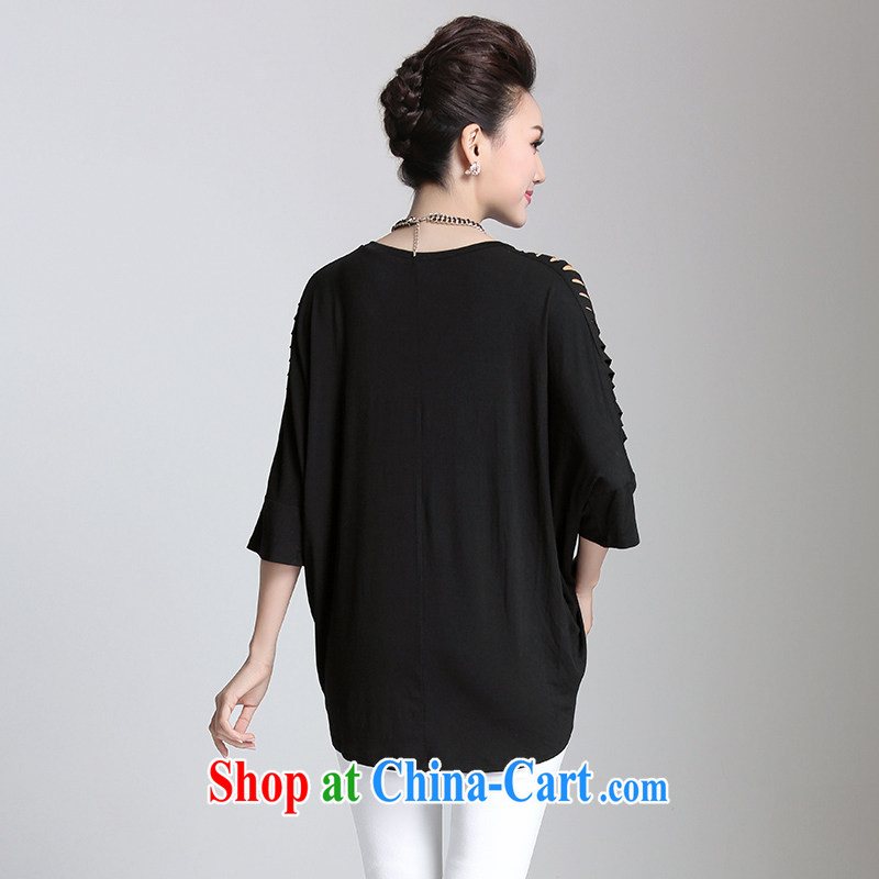 The Mak is the female 2015 summer new, thick mm elegant cotton short-sleeved, long T pension female 952152913 black 3 XL, former Yugoslavia, Mak, and shopping on the Internet