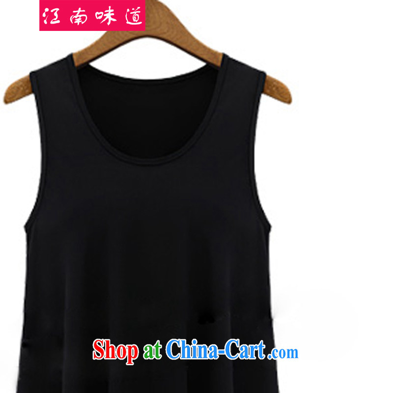 taste in Gangnam-gu, the female new thick girls with graphics thin, mm thick strap with snow woven vest skirt thick sister sleeveless solid shirt 203 black 4XL recommendations 160 - 180 jack, Gangnam-gu, taste, and shopping on the Internet