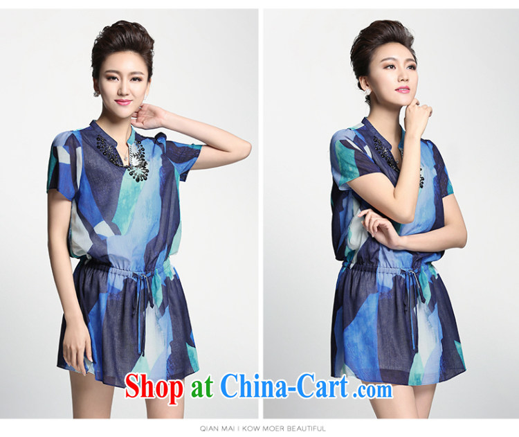 The Mecca is the women's clothing 2015 summer new thick mm floral short-sleeve, long dress 952103139 blue 4 XL pictures, price, brand platters! Elections are good character, the national distribution, so why buy now enjoy more preferential! Health