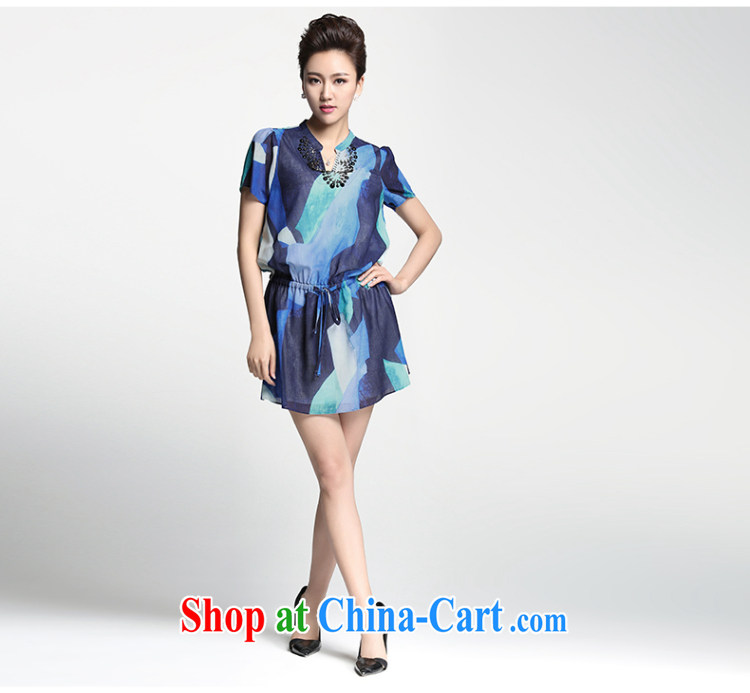The Mecca is the women's clothing 2015 summer new thick mm floral short-sleeve, long dress 952103139 blue 4 XL pictures, price, brand platters! Elections are good character, the national distribution, so why buy now enjoy more preferential! Health