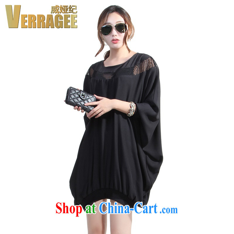Julia Wei Ji_verragee 2015 spring and summer new European and American high-end leisure and sport activities, relaxed dress short skirt the Code women 59 H black are code