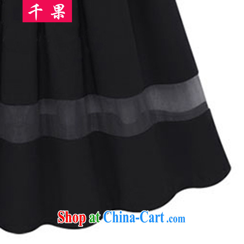 1000 fruit in Europe and the hypertrophy and female summer new skirts mm thick snow woven short skirt the skirt Elasticated waist loose video thin waist skirt, dress 9108 black 4XL 170 - 200 jack, 1000 fruit (QIANGUO), online shopping