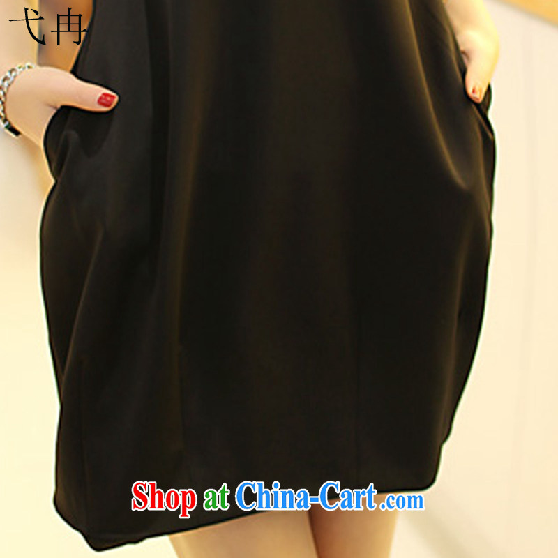 More cruise 2015 summer new Korean female large code mm thick beauty graphics thin dresses Y 121 black XXXXL, sailing, and, shopping on the Internet
