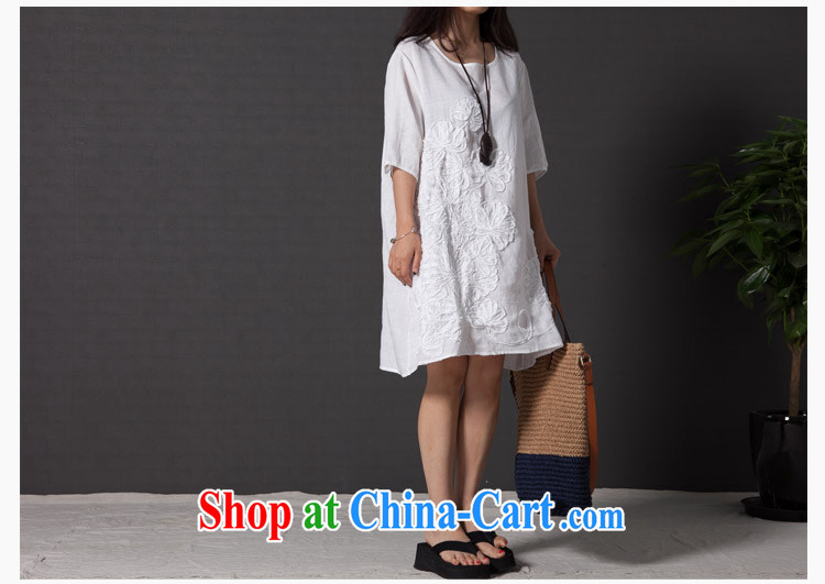 Solid color consistently list summer 2015 new Korean version the Code women dress loose embroidered short sleeve cotton dress the white XXL pictures, price, brand platters! Elections are good character, the national distribution, so why buy now enjoy more preferential! Health