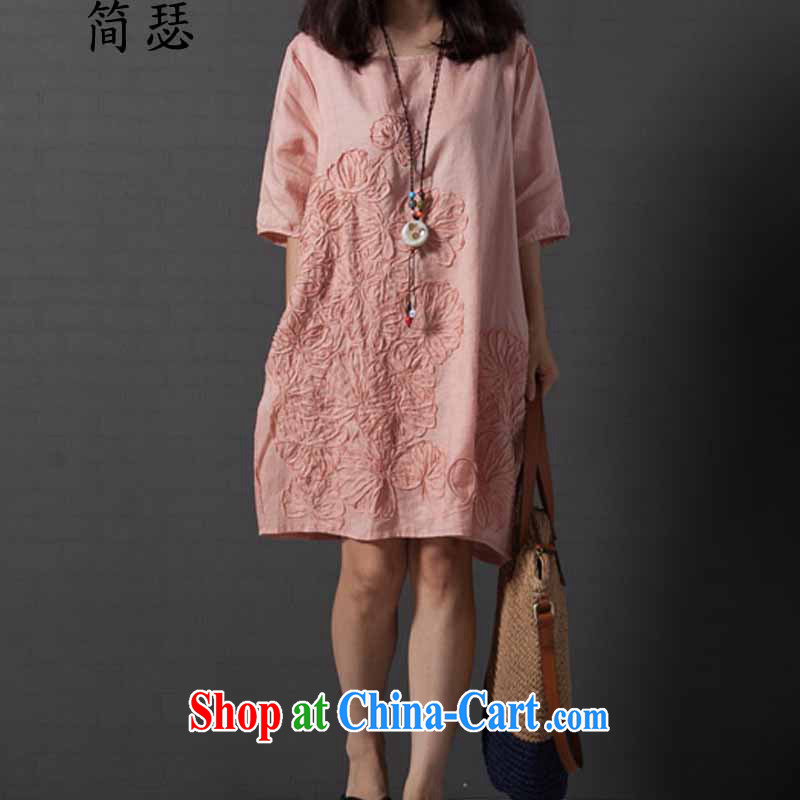 Joseph in summer 2015, the Korean version of the greater code ladies dress loose embroidered short-sleeved cotton the skirt orange XL, Jane Joseph, and shopping on the Internet