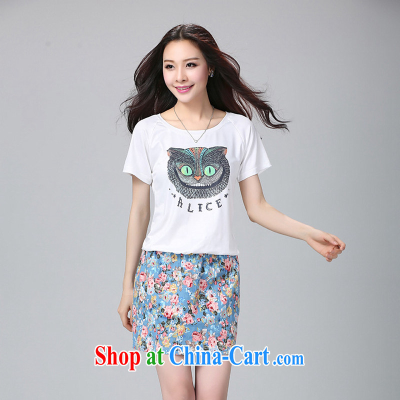 The Lai 2015 summer new, larger female fat people dress graphics thin, the FAT and FAT mm fancy thick sister graphics thin beauty short-sleeved dresses white XXL recommendations 130 - 150 jack, the Lai, shopping on the Internet