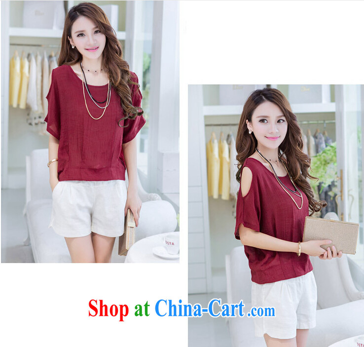 Blue colored Children Summer stylish Korean version the code your shoulders short-sleeved cotton the T-shirt with white shorts two-piece lounge suite wine red S pictures, price, brand platters! Elections are good character, the national distribution, so why buy now enjoy more preferential! Health
