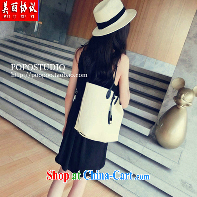 Beautiful agreement summer 2015 with new stylish large, female dress thick mm video thin straps skirt 200 jack to wear OMDM 9022 black XXXL, beautiful, and, shopping on the Internet