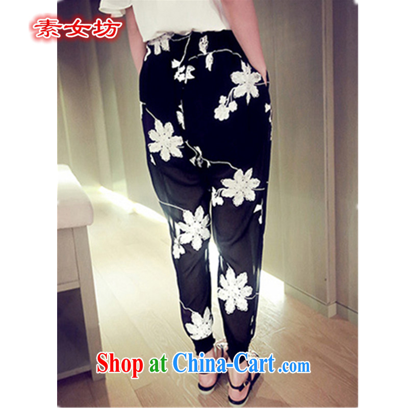 Pixel Workshop on Women, the girl pants, pants 2015 summer New, and indeed increase 200 Jack thick snow MM woven graphics thin female pants 698 black XXXXL, female square (SUNVFANG), online shopping