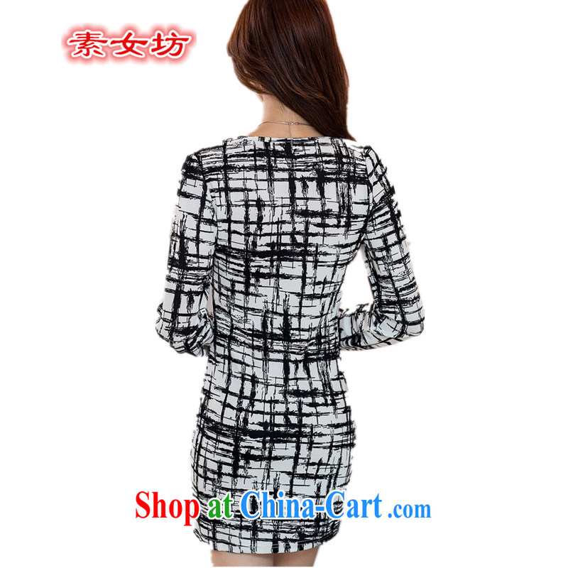 Women of 2015 workshop on the FAT increase, female new spring loaded long-sleeved dress mm thick Korean video thin ice woven solid skirt 696 photo color 4 XL 190 - 230 jack, of women Workshop (SUNVFANG), online shopping
