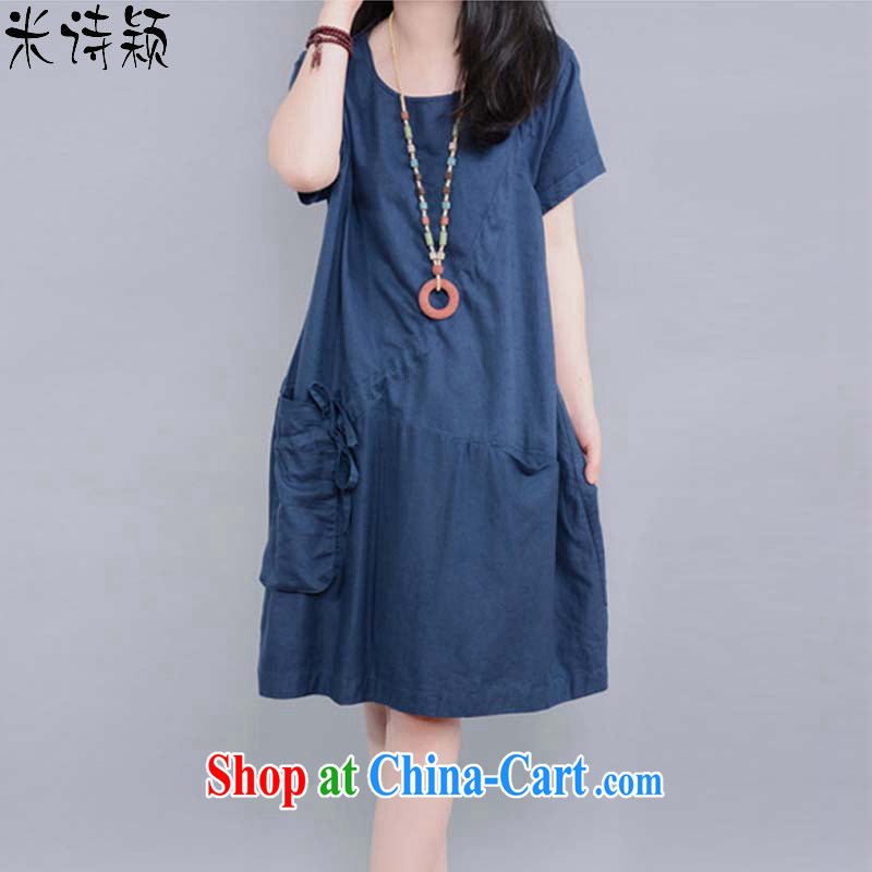 M poetry from summer 2015 new dress code the girls round-collar short-sleeve cotton the dresses summer 1099 green XXL, M, Ms Elsie Leung Ying (MiShiYing), shopping on the Internet