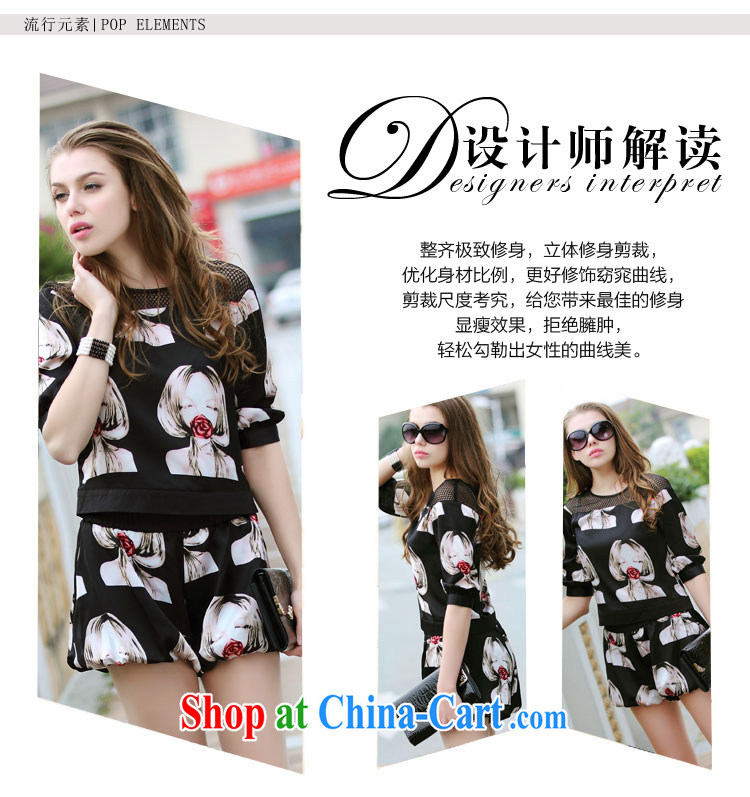 ZZ &FF summer 2015 new, larger female Jack 200 mm thick stylish stamp 7 cuff T shirts shorts Kit two-piece beauty pattern two-piece XXXXL (160 - 180 ) jack pictures, price, brand platters! Elections are good character, the national distribution, so why buy now enjoy more preferential! Health