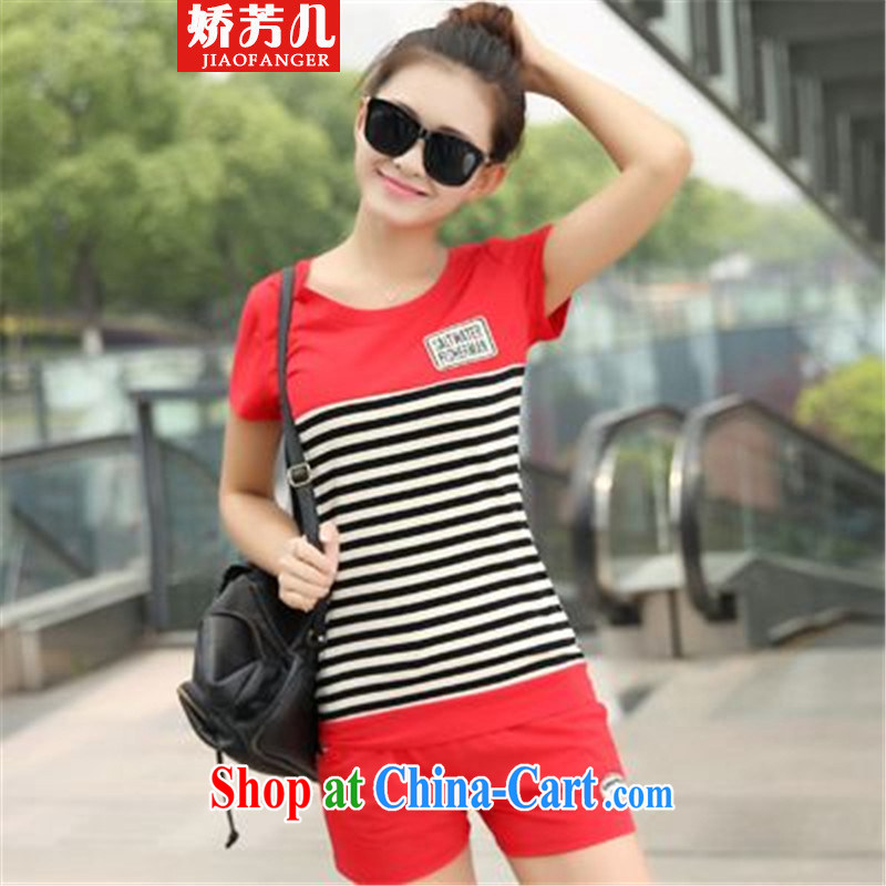 Air-fang-care 2015 stylish shorts and Leisure package girls summer maximum code female Korean Sport Kits red XXXL