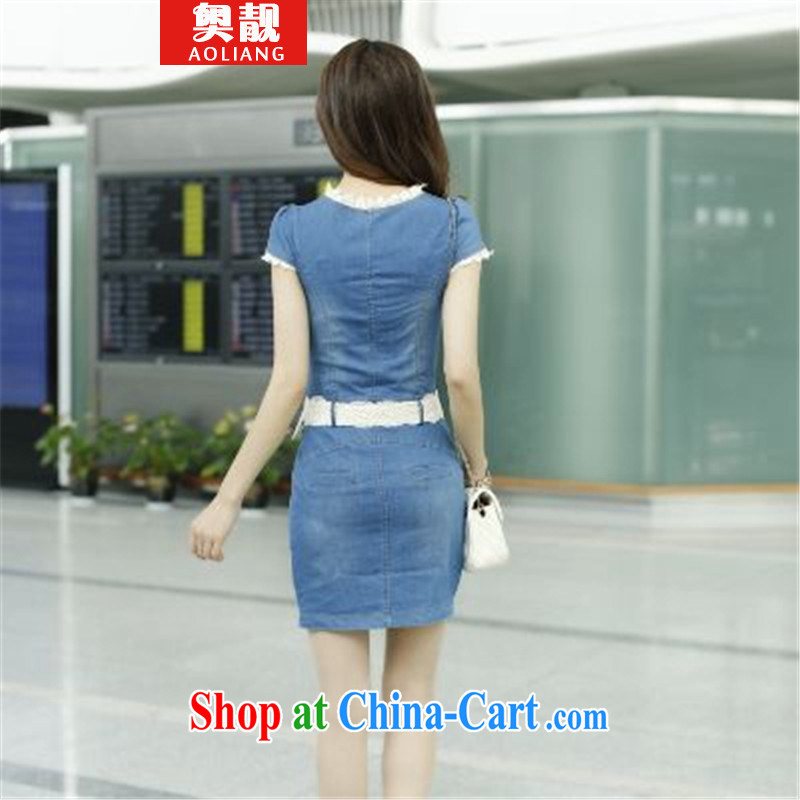 O'Neill thanks for the 2015 code short-sleeved package and short skirts beauty graphics thin jeans dresses blue s, beautiful (AOLIANG), shopping on the Internet