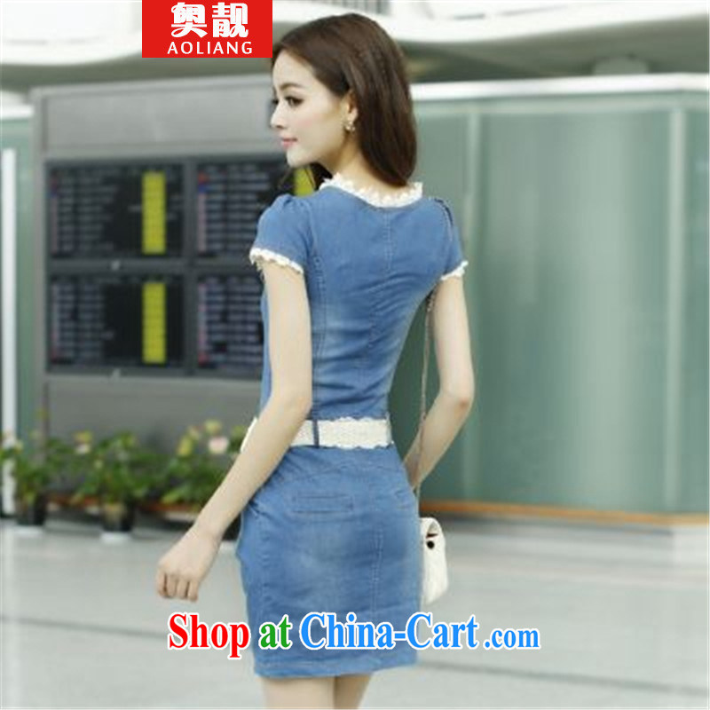 O'Neill thanks for the 2015 code short-sleeved package and short skirts beauty graphics thin jeans dresses blue s, beautiful (AOLIANG), shopping on the Internet