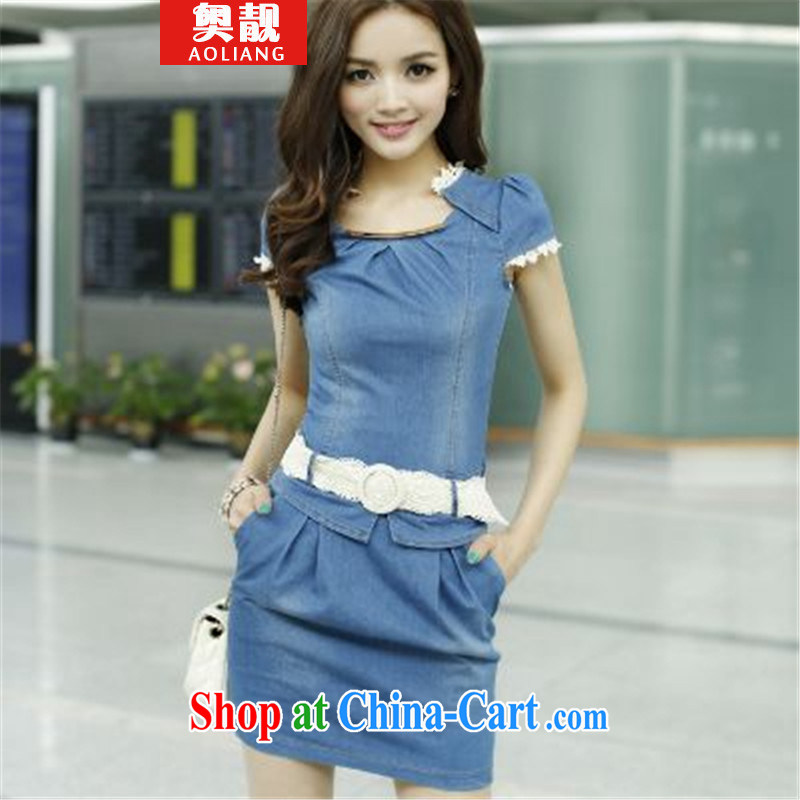 O'Neill thanks for the 2015 code short-sleeved package and short skirts beauty graphics thin jeans dresses blue s, beautiful (AOLIANG), shopping on the Internet