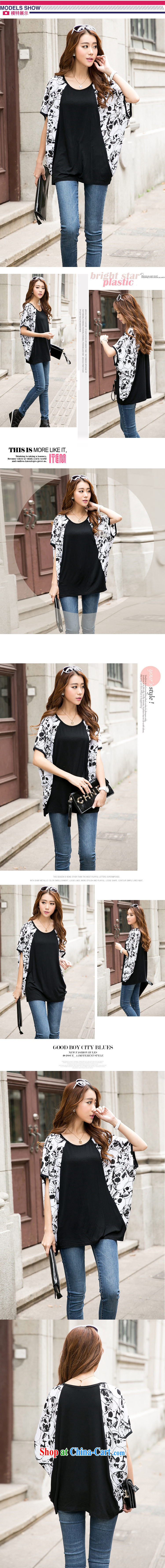 Butterfly rich Connie 2015 Korean version of the greater code personality female summer thick MM cotton short-sleeved relaxed casual bat sleeves T shirt black large code XXL pictures, price, brand platters! Elections are good character, the national distribution, so why buy now enjoy more preferential! Health