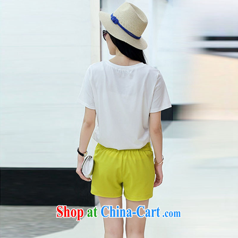 Tang year summer new Korean version of the greater code female loose video thin two-piece T shirts snow woven short-sleeved thick MM T-shirt + shorts the Color/1989 2 XL 135 - 145 jack, Tang, and shopping on the Internet