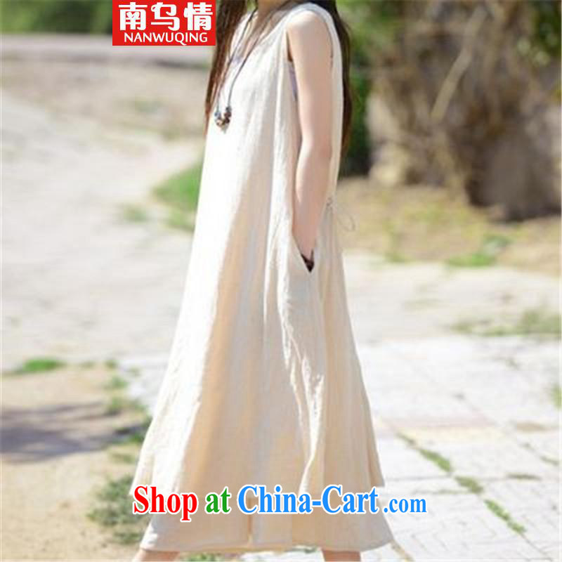 The Uzbekistan, 2015, female literary and artistic, with a loose large solid color vest straps long skirt cotton the dresses light green L, southern Uzbekistan (nanwuqing), online shopping