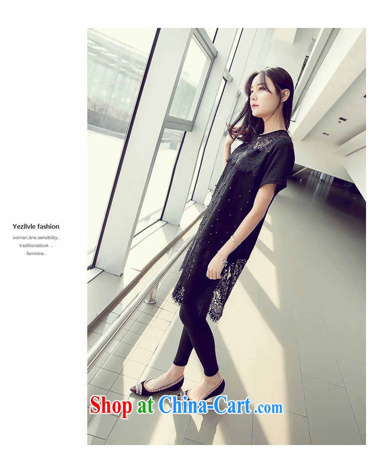 The first 7 times larger ladies dress Openwork 2015 summer and spring loaded weight 200 mm jack short-sleeved sweet graphics thin solid T-shirt T-shirt women 8505 black L pictures, price, brand platters! Elections are good character, the national distribution, so why buy now enjoy more preferential! Health
