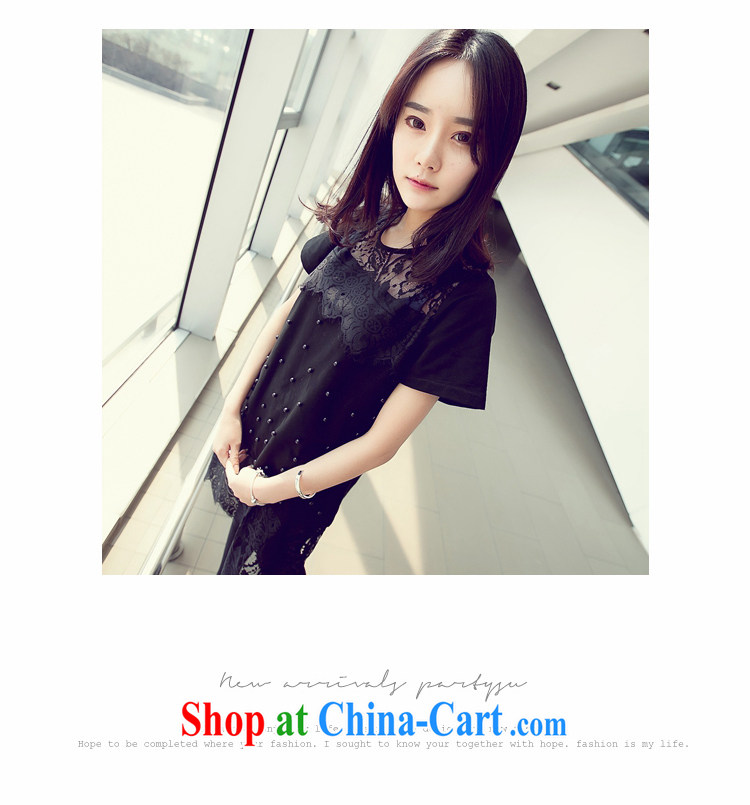 The first 7 times larger ladies dress Openwork 2015 summer and spring loaded weight 200 mm jack short-sleeved sweet graphics thin solid T-shirt T-shirt women 8505 black L pictures, price, brand platters! Elections are good character, the national distribution, so why buy now enjoy more preferential! Health