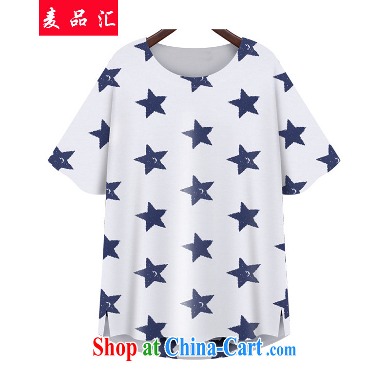 Mr MAK, Exchange 2015 Summer in Europe and the new, larger women is the increased emphasis on MM 200 Jack loose video thin short-sleeved stars T shirt 8989 blue 4 XL, Mak, sinks, shopping on the Internet