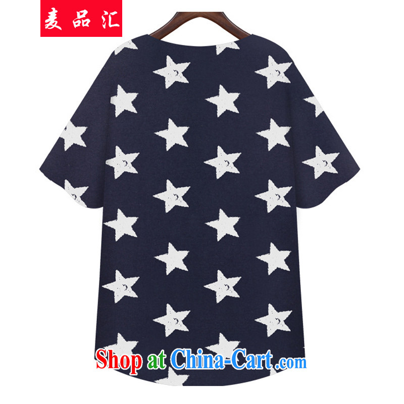 Mr MAK, Exchange 2015 Summer in Europe and the new, larger women is the increased emphasis on MM 200 Jack loose video thin short-sleeved stars T shirt 8989 blue 4 XL, Mak, sinks, shopping on the Internet