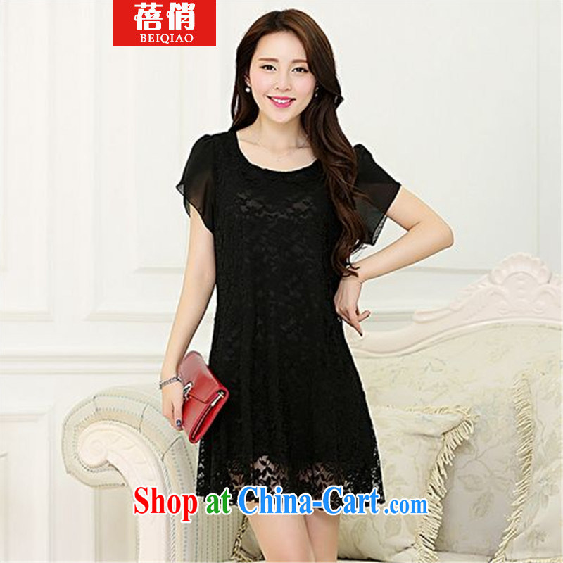Pauline 2015 is indeed the XL lace short sleeve dress short-sleeved video thin female black large code XL
