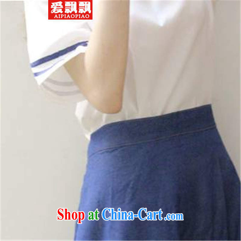 Love waving the Navy 2015 Feng Shui the Service uniforms Kit female students with the T-shirt skirt two piece summer girl picture color M, love flying (AIPIAOPIAO), online shopping
