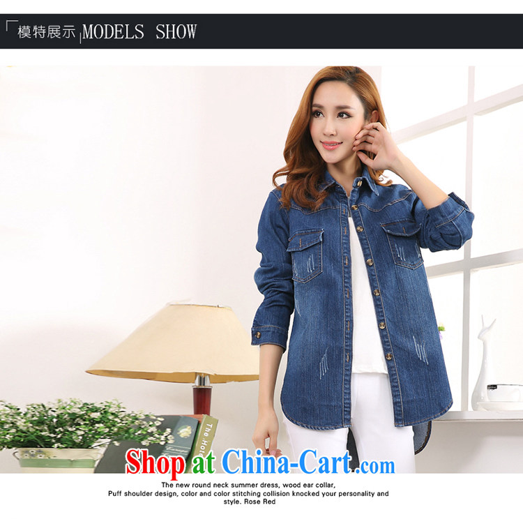 Kim Jong-il in Dili, the 2015 spring, larger female cowboy shirt women video thin T-shirt 836 blue XL pictures, price, brand platters! Elections are good character, the national distribution, so why buy now enjoy more preferential! Health