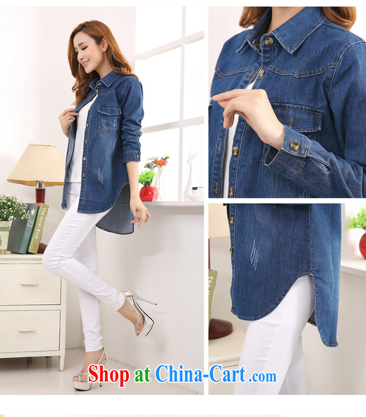 Kim Jong-il in Dili, the 2015 spring, larger female cowboy shirt women video thin T-shirt 836 blue XL pictures, price, brand platters! Elections are good character, the national distribution, so why buy now enjoy more preferential! Health