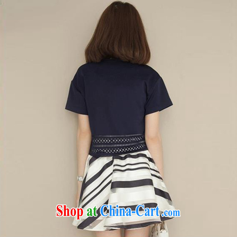 The Soviet Union's 2015 spring and summer new thick MM dresses XL dress short-sleeved thick sister two kits containing cyan XXXXL, Su-ah (huisuer), shopping on the Internet