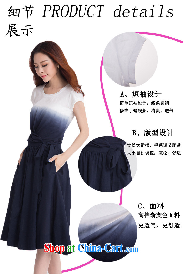 Optimize m Beauty Package Mail Delivery 2015 summer tie-dye cotton gradient the double-yi loose the skirt with his hand, adjust belt video thin dresses larger XL 4 X blue 4 XL pictures, price, brand platters! Elections are good character, the national distribution, so why buy now enjoy more preferential! Health