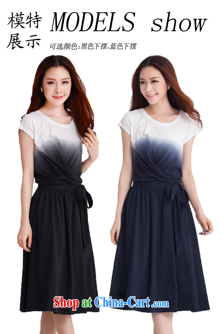 Optimize m Beauty Package Mail Delivery 2015 summer tie-dye cotton gradient the double-yi loose the skirt with his hand, adjust belt video thin dresses larger XL 4 X blue 4 XL pictures, price, brand platters! Elections are good character, the national distribution, so why buy now enjoy more preferential! Health