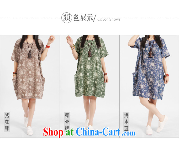 Dora, honey child 2015 summer new loose the Code women stamp art, fresh cotton Ma dress 20408107 blue XXL pictures, price, brand platters! Elections are good character, the national distribution, so why buy now enjoy more preferential! Health