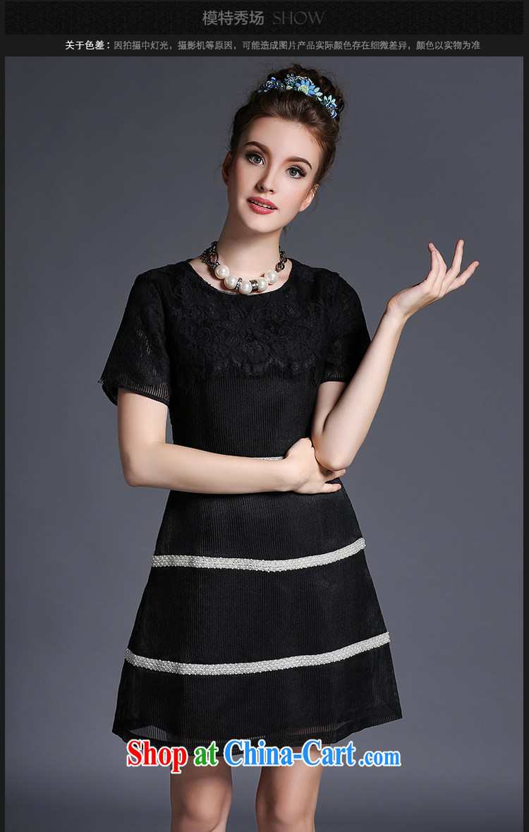 The Connie was a high-end European and American style short-sleeved lace dresses 2015 new summer is indeed the XL female 200 Jack mm thick graphics thin skirt G 675 black XXXXXL pictures, price, brand platters! Elections are good character, the national distribution, so why buy now enjoy more preferential! Health