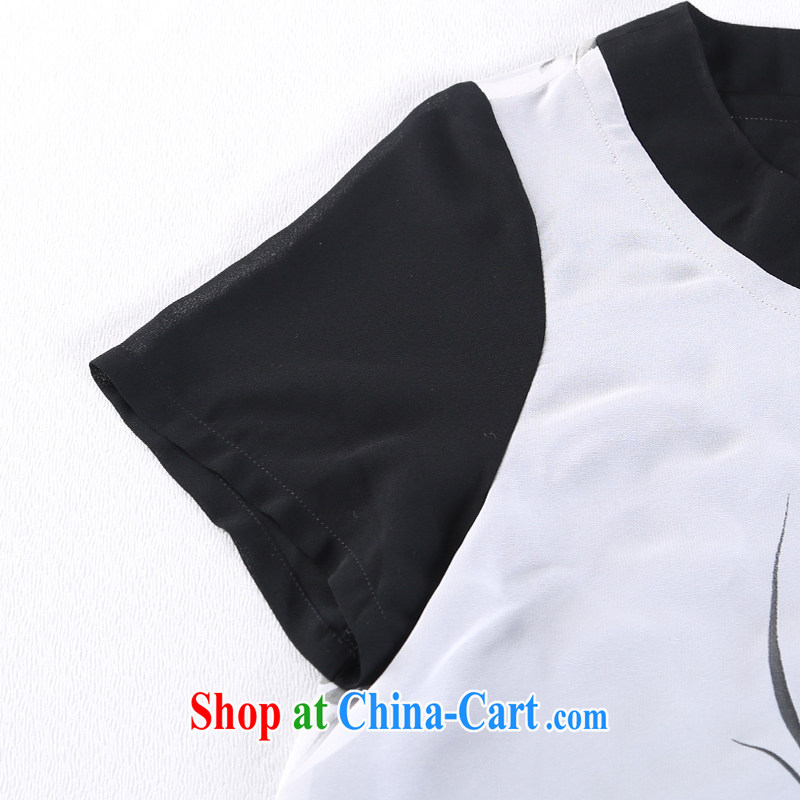 vines into economy honey, large, female summer new women T shirts and elegant water and ink stamp duty and stylish loose the code snow woven shirts girls thick MM comfort women T-shirt black 3 XL Mephitic economy honey (MENTIMISI), online shopping