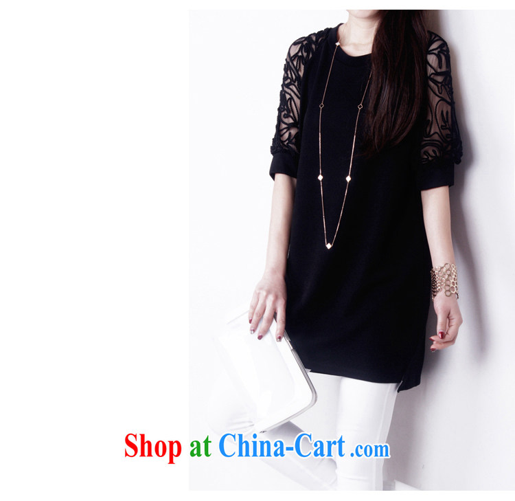 ZORMO Korean female 2015 summer new, lace stitching short-sleeved larger dresses thick mm leisure short skirt black 4XL pictures, price, brand platters! Elections are good character, the national distribution, so why buy now enjoy more preferential! Health