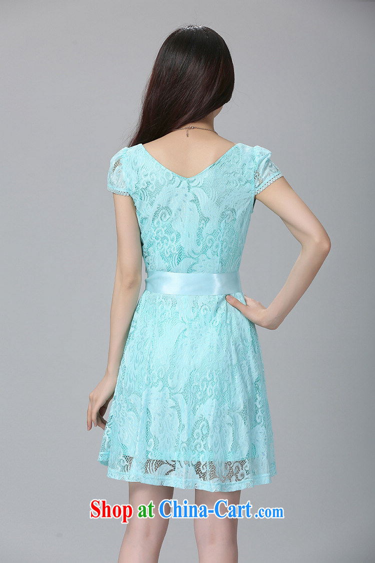 Hi Princess slave new products, female summer Korean Openwork lace floral short-sleeve belt around his waist dresses Y 21,959 large blue code 4 XL pictures, price, brand platters! Elections are good character, the national distribution, so why buy now enjoy more preferential! Health