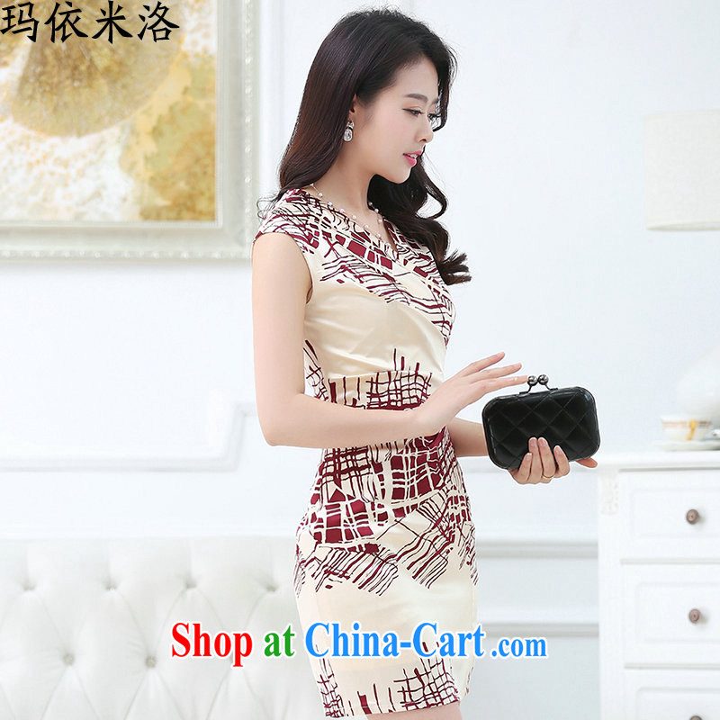 mm thick 2015 summer new OL temperament the Code women further dress short-sleeved Sau San video thin package and silk dresses in older women with new meters the saffron XL recommendations 110 - 120 jack, according to her, and that, on-line shopping