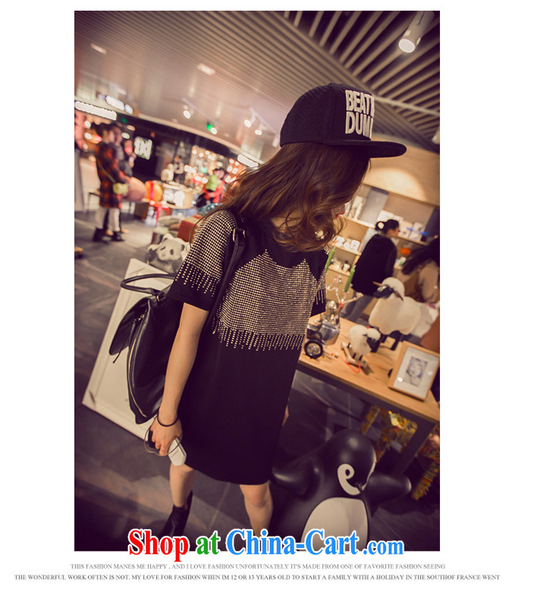 1000 fruit Korean version new king, female summer mm thick, long, leisure T shirt loose video thin short-sleeved style Yoo staple the code dress 5126 black 3 XL 160 - 200 Jack left and right pictures, price, brand platters! Elections are good character, the national distribution, so why buy now enjoy more preferential! Health