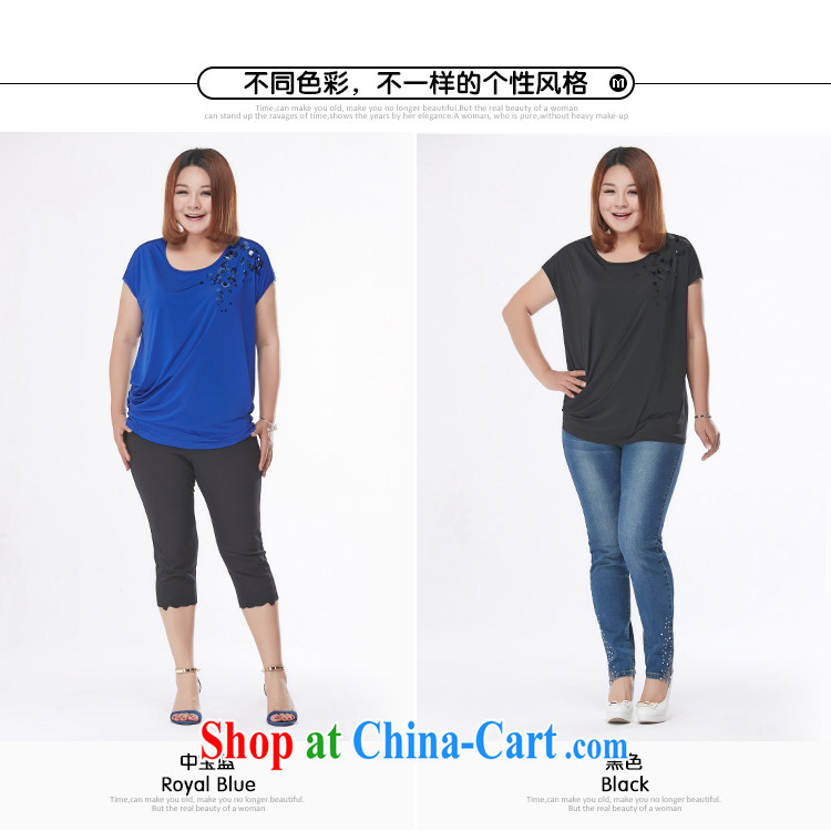 The MSSHE is indeed increasing, female short-sleeved T-shirt 2015 new summer mm thick, round neck T-shirt T-shirt 2951 color blue 4 XL pictures, price, brand platters! Elections are good character, the national distribution, so why buy now enjoy more preferential! Health