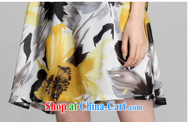 Card and Anne 2015 spring and summer new paragraph 5 cuff bubble sleeve loose the code snow woven shirts dresses the flowers stamp skirt mother load K 7510 yellow XXXL pictures, price, brand platters! Elections are good character, the national distribution, so why buy now enjoy more preferential! Health